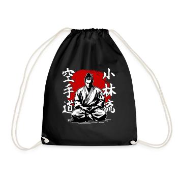 Samurai Shorin Ryu Karate Kampfkunststil - Turnbeutel - Schwarz - Vorne
