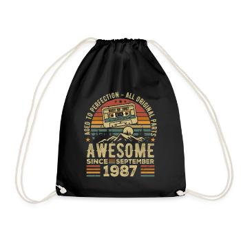 Anniversaire Septembre 1987 Vintage Septembre 1987 - Sac de sport léger - noir - Devant