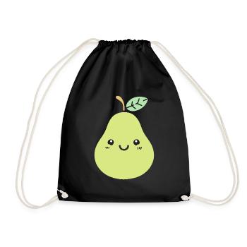 Pear - Drawstring Bag - black - Front