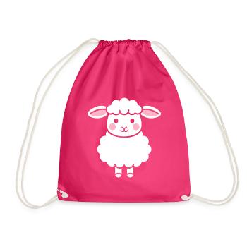 Lamb - Drawstring Bag - fuchsia - Front