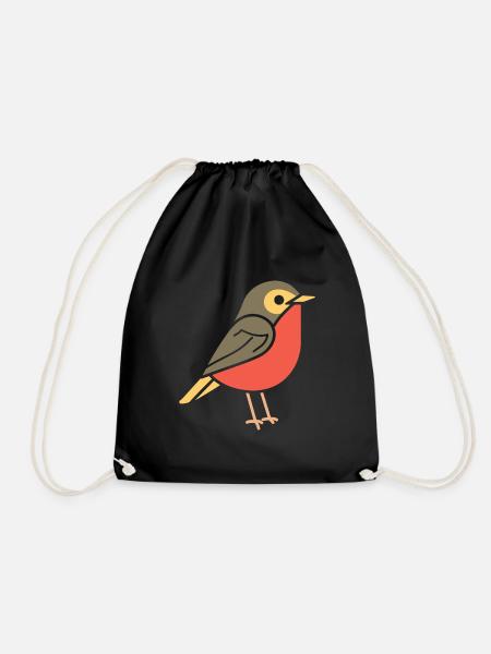 rouge-gorge OISEAU - Gymnastikpåse - svart