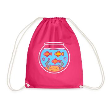 aquarium - Drawstring Bag - fuchsia - Front