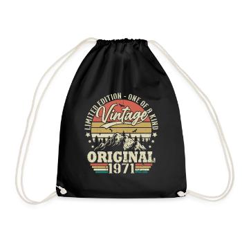 Idée Cadeau D'anniversaire Vintage Original 1971 - Sac de sport léger - noir - Devant