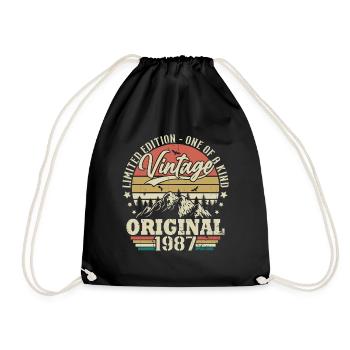 Idée Cadeau D'anniversaire Vintage Original 1987 - Sac de sport léger - noir - Devant