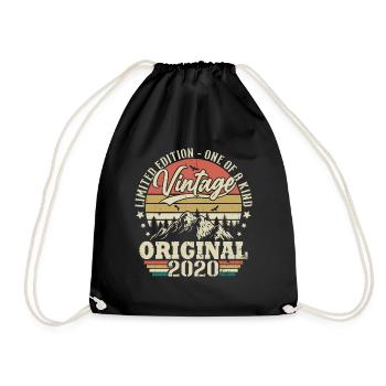 Original Vintage Geburtstag Geschenkidee 2020 - Turnbeutel - Schwarz - Vorne