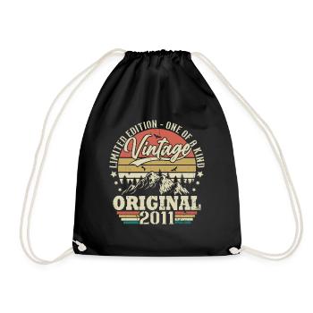 Original Vintage Geburtstag Geschenkidee 2011 - Turnbeutel - Schwarz - Vorne