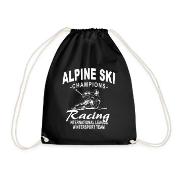 Ski alpin - ski alpin - slalom - skieurs - Sac de sport léger - noir - Devant