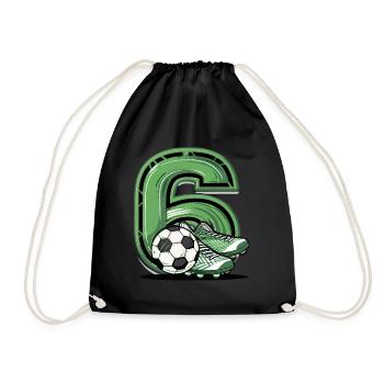 Football 6 years - Drawstring Bag - black - Front