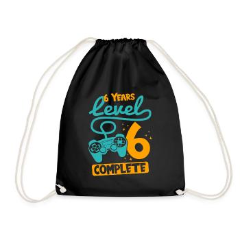 6e anniversaire niveau 6 cadeau complet de 6 ans - Sac de sport léger - noir - Devant
