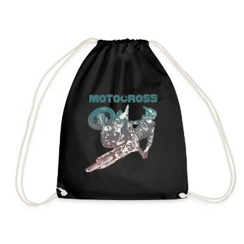 Motocross moto cross biker - Sac de sport léger - noir - Devant