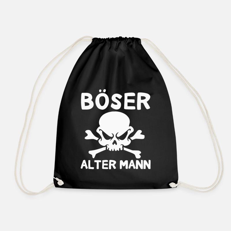 Böser Alter Mann Totenkopf Sarkasmus Rentner - Turnbeutel - Schwarz