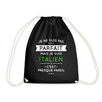 Je ne suis pas parfait mais je suis Italien - Sac de sport léger - noir - Devant