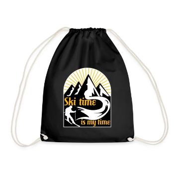 Le temps de ski est mon temps skieur - Sac de sport léger - noir - Devant