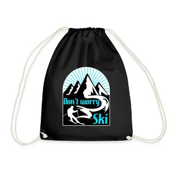 Don't worry ski - Drawstring Bag - black - Front