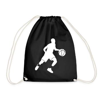 Basketballer Silhouette - Turnbeutel - Schwarz - Vorne