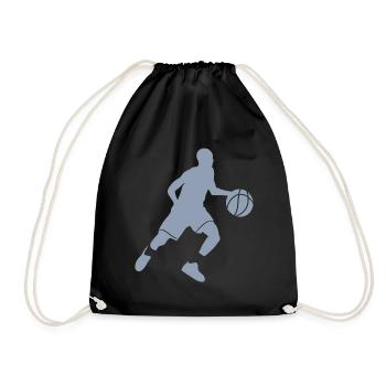 Basketballer Silhouette - Turnbeutel - Schwarz - Vorne
