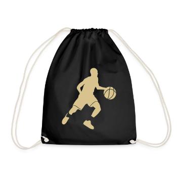 Basketballer Silhouette - Turnbeutel - Schwarz - Vorne