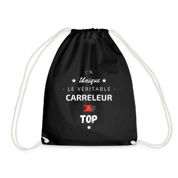 le véritable carreleur au top - Sac de sport léger - noir - Devant