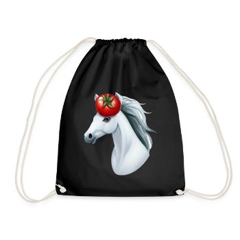 Tomate tête de cheval - Creative Horse & Vegetable Design - Sac de sport léger - noir - Devant