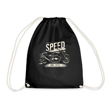 Speed and Style Motorcycle - Drawstring Bag - black - Front
