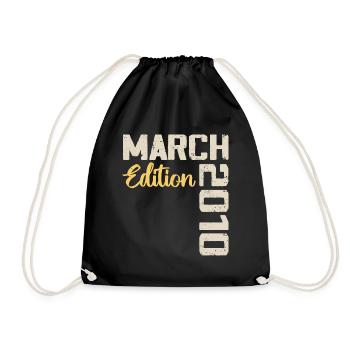 March 2010 Birthday Gift March 2010 - Drawstring Bag - black - Front
