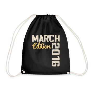 Mars 2016 Cadeau Anniversaire Mars 2016 - Sac de sport léger - noir - Devant