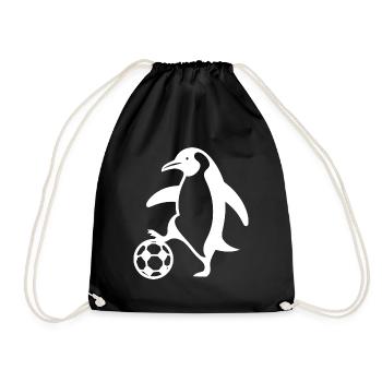 variation 29240Penguin Football Silhouette Minimali - Drawstring Bag - black - Front