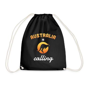 australia is calling kangaroo - Turnbeutel - Schwarz - Vorne