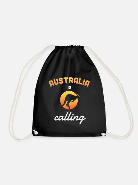 australia is calling kangaroo - Turnbeutel - Schwarz