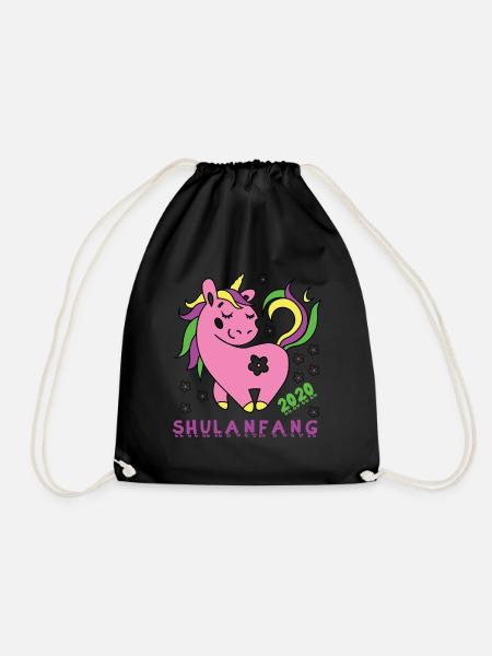 Schulanfang Einschulung Mädchen Geschenk TShirt - Turnbeutel - Schwarz