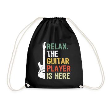 Gitarre Geschenk Gitarrist Musiker E-Gitarre Musik - Turnbeutel - Schwarz - Vorne