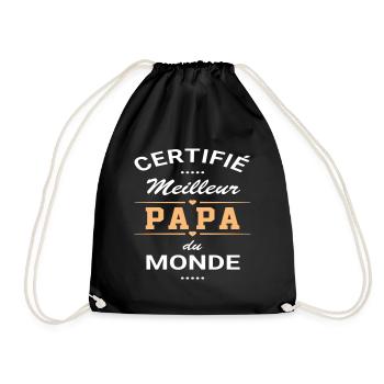 Certifié meilleur papa cadeau fête des pères - Sac de sport léger - noir - Devant