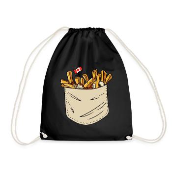 Kanadische Poutine Pommes Frites Mittagessen - Turnbeutel - Schwarz - Vorne
