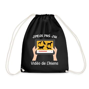 Je Peux Pas J'ai Vidéo De Chiens Chien Humour - Sac de sport léger - noir - Devant