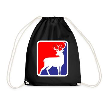 Hunter Funny Roebuck Deer Logo | Colors can be changed - Drawstring Bag - black - Front