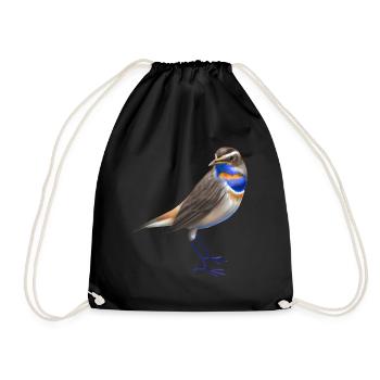 Bluethroat Bird - Drawstring Bag - black - Front
