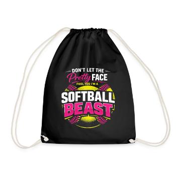 Softball-Humorspielerin Sportmädchen Pink Gift - Turnbeutel - Schwarz - Vorne
