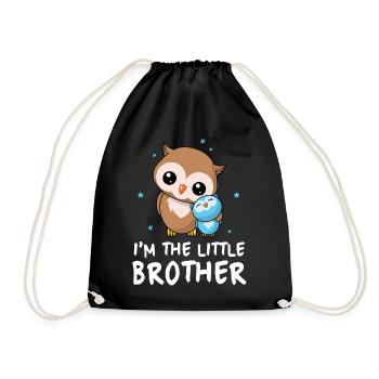 I'm The Little Brother - Little Brother Cute owls - Drawstring Bag - black - Front