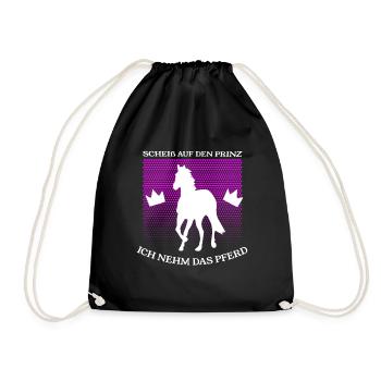 Licorne pas le prince Je prends le cheval - Sac de sport léger - noir - Devant