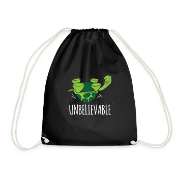 Turtle Turtle Incredible shell on back - Drawstring Bag - black - Front
