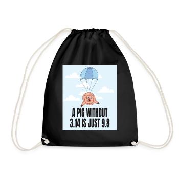 A Pig without 3.14 - Pi Geschenk Idee - Turnbeutel - Schwarz - Vorne