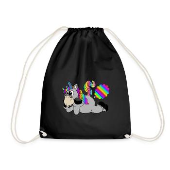 péter péter licorne - Sac de sport léger - noir - Devant