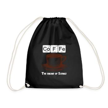 Coffee Coffee The Engine of Science Chemistry - Drawstring Bag - black - Front