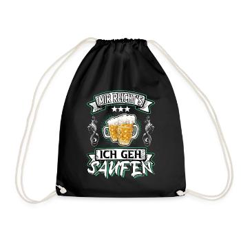 Bier Saufen Trinken Alkohol Spruch Mir Reichts - Turnbeutel - Schwarz - Vorne