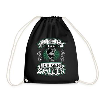 Grill Grillen Griller BBQ Spruch Lustig Humor - Turnbeutel - Schwarz - Vorne