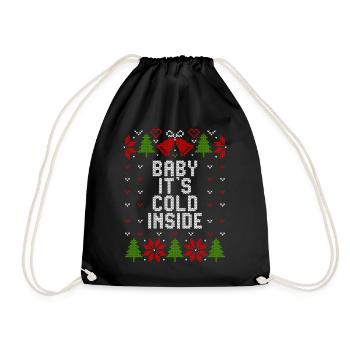 Baby it's cold inside Ugly christmas Winter - Drawstring Bag - black - Front