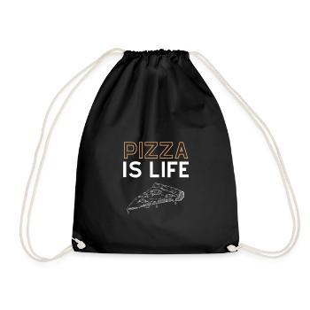pizza is life - Turnbeutel - Schwarz - Vorne