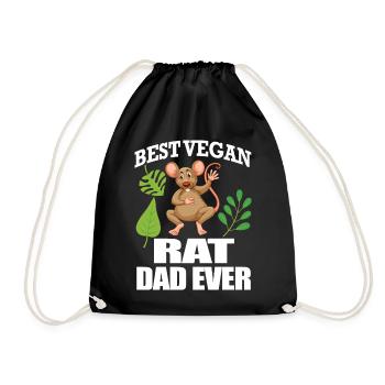 Rats Vegan | Rat Animals Pet Gift Idea - Drawstring Bag - black - Front