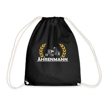 Ährenmann Landwirt Landwirtschaft Ähre Geschenk - Turnbeutel - Schwarz - Vorne