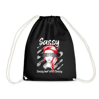 Sassy but still classy - Drawstring Bag - black - Front